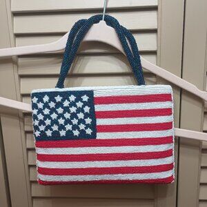 Valerie Stevens American Flag Beaded Purse.